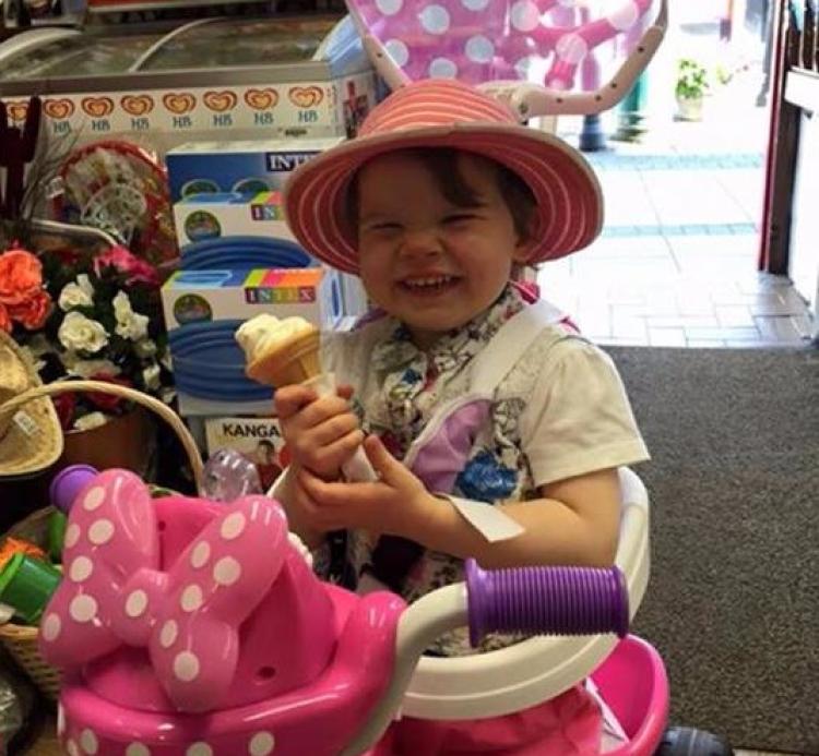 Charlotte's first cone from Kitty's