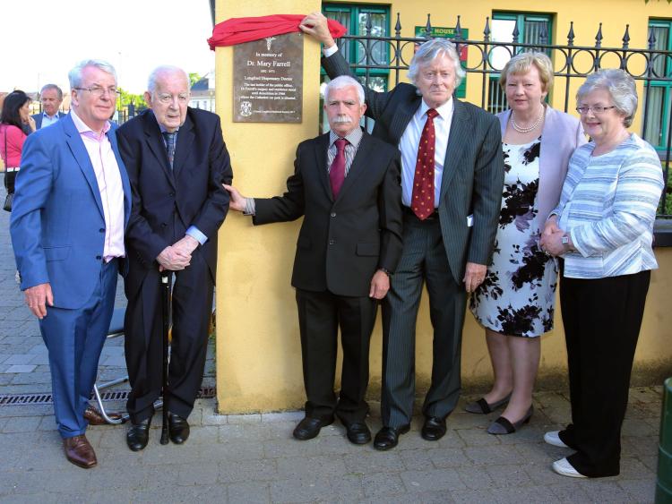 Plaque unveiled to commemorate the life and times of Longford doctor, Dr Mary Farrell