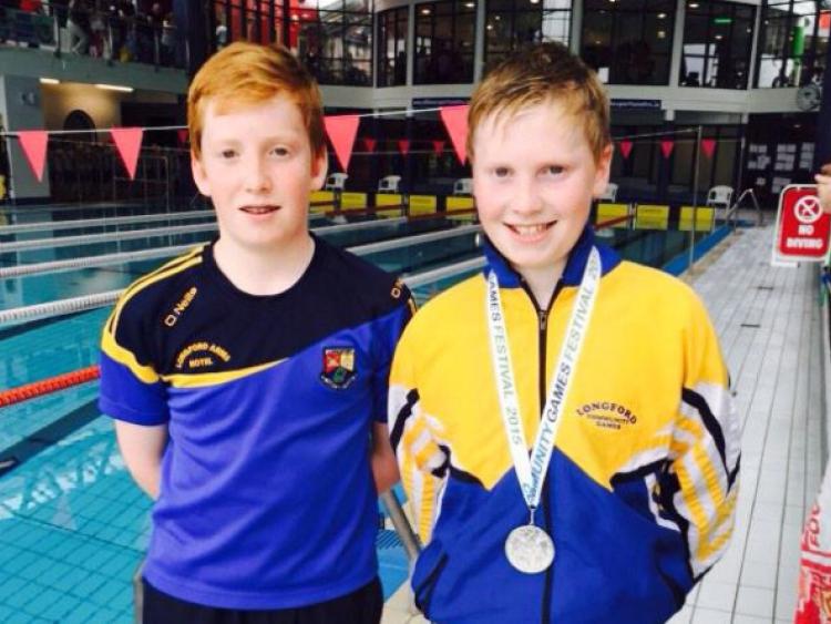 HSE Community Games National Finals U-12 Boys Backstroke swimming silver medal winner D�ileach Ryan (right), pictured with his brother Seadhna.