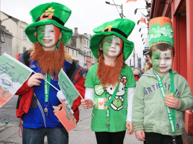 Cian, Rionagh and Ruadhan McCormack celebrating St Patrick's Day 2013 in Longford. Photo by Shelley Corcoran
