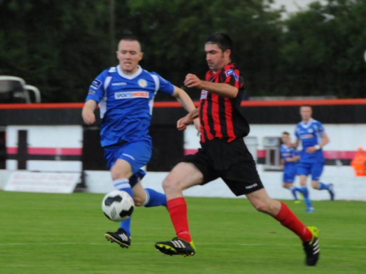Kevin O'Connor pictured in action for Longford Town against Waterford United in the Airtricity League First Division game at City Calling Stadium on Saturday evening last. Photo: Michael Croghan/Declan Gilmore Photography