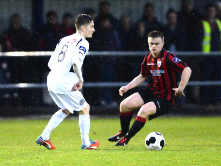 Lorcan Shannon pictured in action for Longford Town against Waterford United in the recent First Division League game at City Calling Stadium. Photo: Declan Gilmore