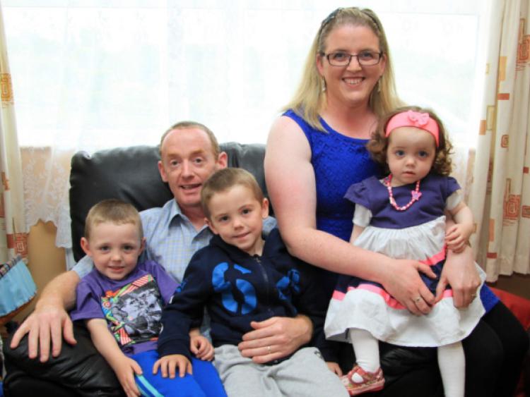 Ciaran, Frank, Darragh, Theresa, and little Emily Kane at home in Drumlish this week. Photo: Michelle Ghee. www.gphotos.ie