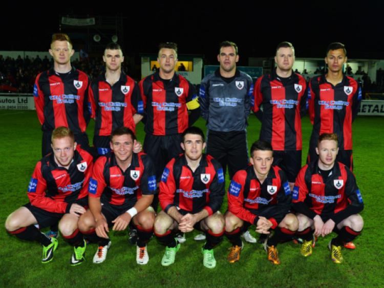 The Longford Town starting XI pictured at the Carlisle Grounds before last Monday's game against Bray Wanderers. Photo: Ray Donlon
