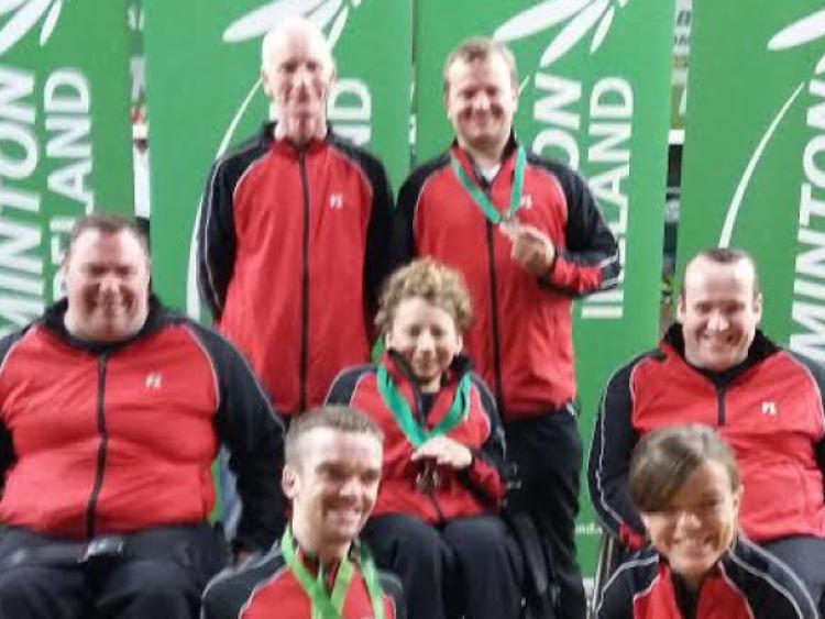 The Irish team at the Carlton Irish  Para-Badminton International.