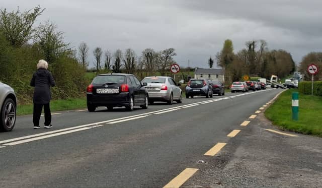 Tailbacks formed on both sides as the tow truck removed the vehicle from the scene this morning