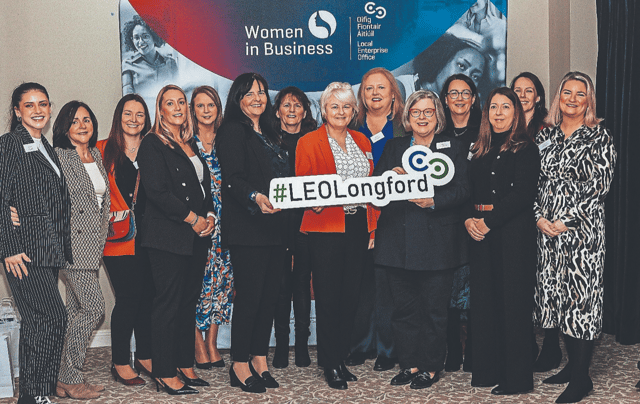 LEO Longford clients with LEO Longford staff Rose McKenna (Business Advisor), Mary Donohoe (LEO Longford) and Nicola Kenneally at the Women in Business event hosted by the Local Enterprise Office