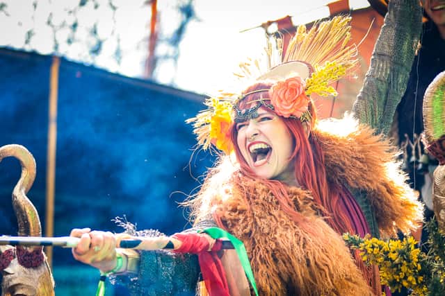 Performers in the parade included Macnas, Bui Bolg, Spraoi, the Inishowen Carnival Group, and The Outing Queer Arts Collective.