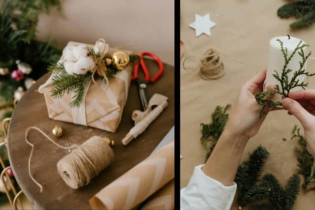 - You can create a festive atmosphere at home by foraging foliage and displaying natural decorations like pinecones and holly.