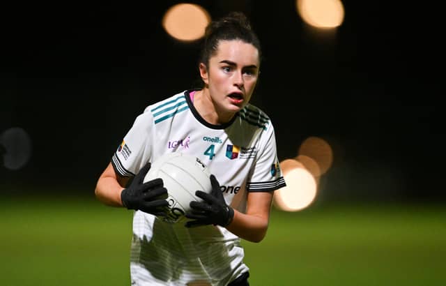Grace Kenny pictured in action for Maynooth University in the Curran Cup semi-final against TUD Photo: Stephen Marken