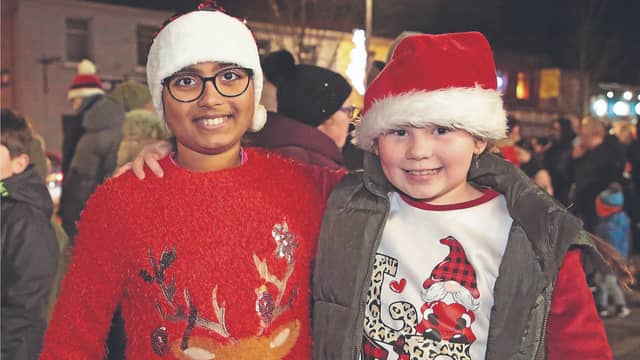 Akshova Vijayaroigavo and Emily O'Miaehain at the switching on of the Edgeworthstown Christmas Lights 2024