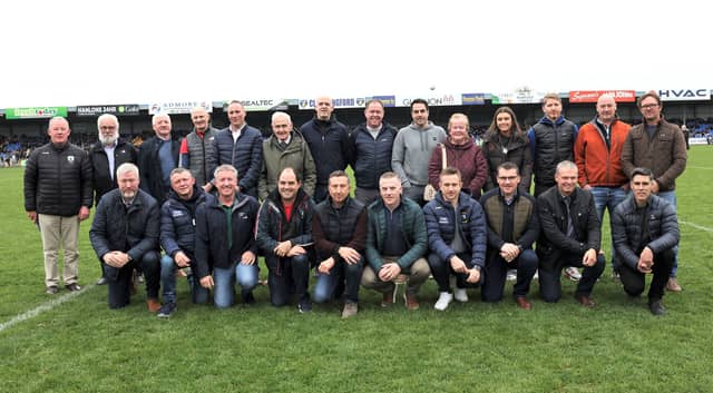Members of the Abbeylara squad and manager Declan Rowley that won the Longford Senior Football Championship in 2000 Picture: Syl Healy