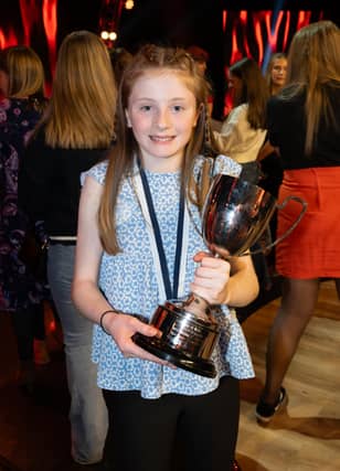 Abbeylara's Maisie Drake who was crowned Sean-Nós Dancing champion at Oireachtas na Samhna 2025 in Belfast on Saturday Picture: Clive Wasson