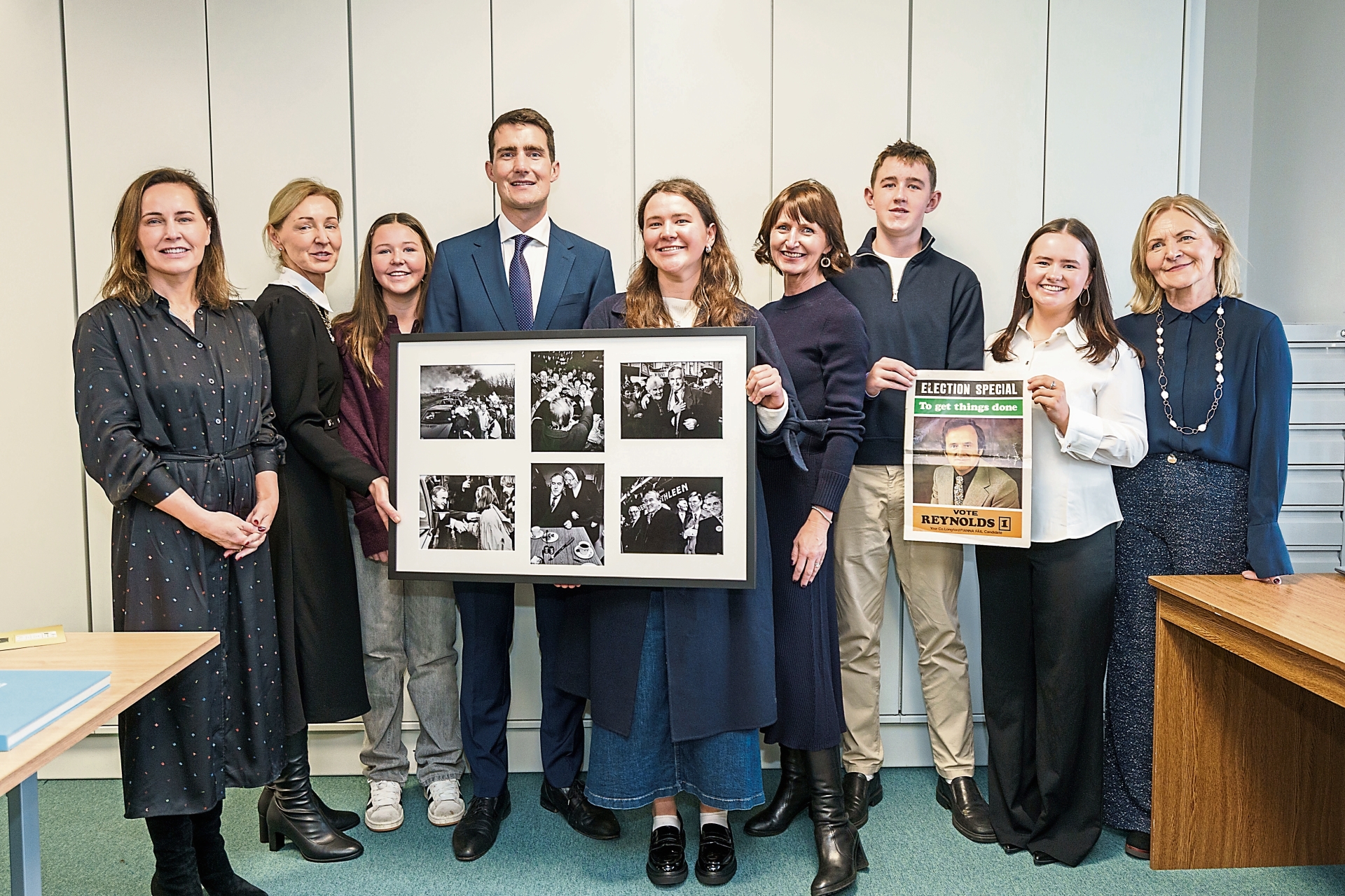 The exhibition was held in Longford Library, with daughter Miriam in attendance to make a speech