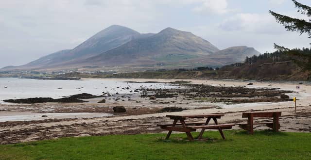 Old Head beach in Louisburugh, where a woman believed to be in 40s died from drowning