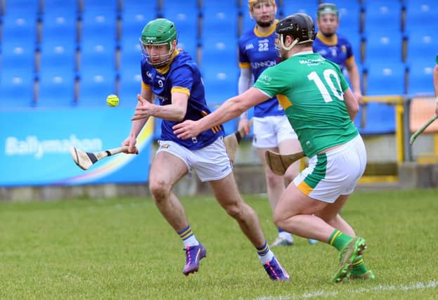 Adam Quinn pictured in action for Longford against Leitrim in the National Hurling League Division 4 clash at Glennon Brothers Pearse Park Photo: Syl Healy