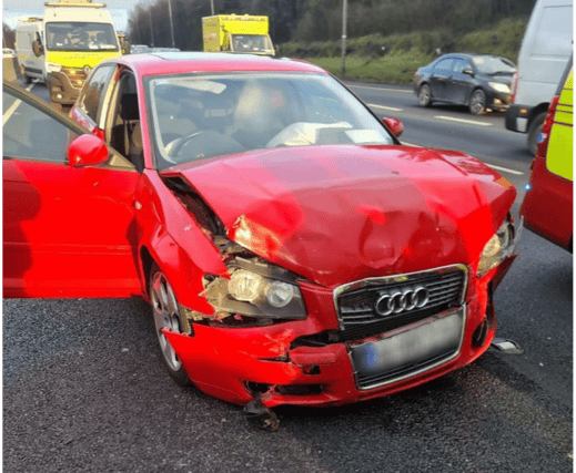 Driver tested positive for opiates, cocaine and benzos and was not insured