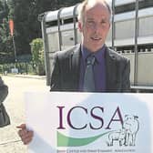 Sean McNamara, Sheep chair of ICSA at a recent protest   PICTURE: ICSA
