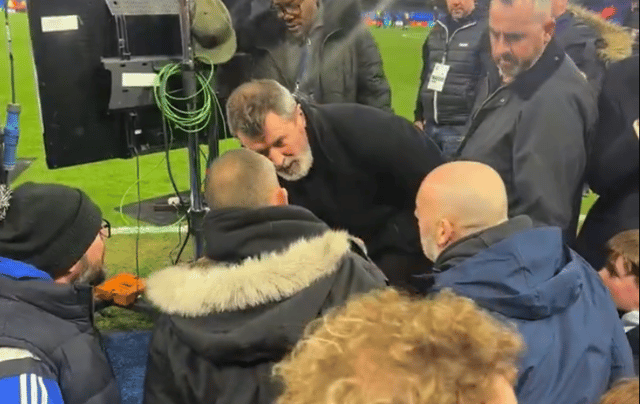 'Wait in the carpark' - Roy Keane clashes with fan during Man United v Ipswich PIC: X/