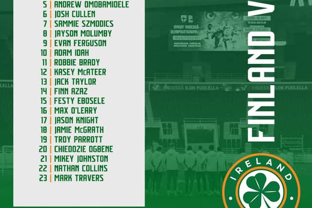 The full Irish squad is listed below.