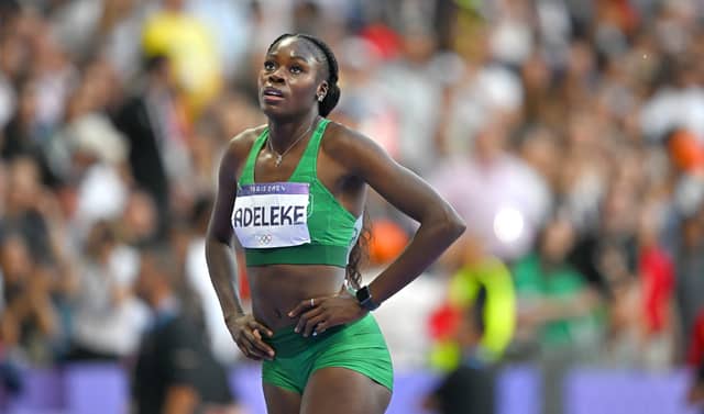 Rhasidat Adeleke reacts after finishing fourth in the women's 400m final at the Stade de France|PICTURE: Sam Barnes/Sportsfile
