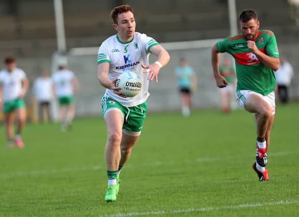 Ryan Moffett pictured in action for Killoe against Colmcille in the opening game in the 2024 SFC at Glennon Brothers Pearse Park on Tuesday night Photo: Syl Healy