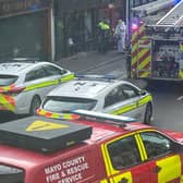 Emergency services at the scene of a fire in Ballina