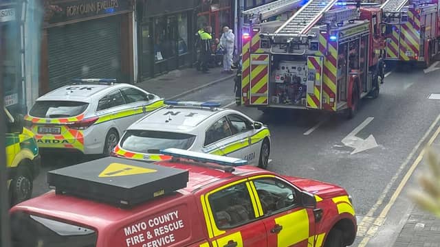 Emergency services at the scene of a fire in Ballina