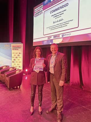 Lonfgford woman Michelle Carberry-Walsh, Clinical Midwife Manager 2, Parent Education department, Regional Hospital Mullingar, Maternity Department, was recently presented with a Midwifery Practice L