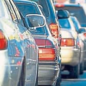 Morning commuters experience delays and congestion approaching the city