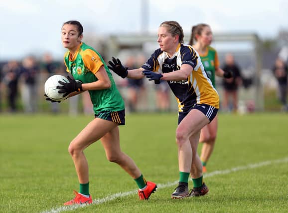 Isabelle Fay pictured in action for St Brigid’s Gaels Ardagh against Crettyard (Laois) in the Leinster Club Junior Championship first round clash at Keenan Park on Saturday Photo: Syl Healy