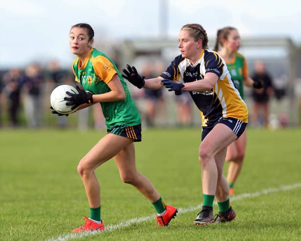 Isabelle Fay pictured in action for St Brigid’s Gaels Ardagh against Crettyard (Laois) in the Leinster Club Junior Championship first round clash at Keenan Park on Saturday Photo: Syl Healy
