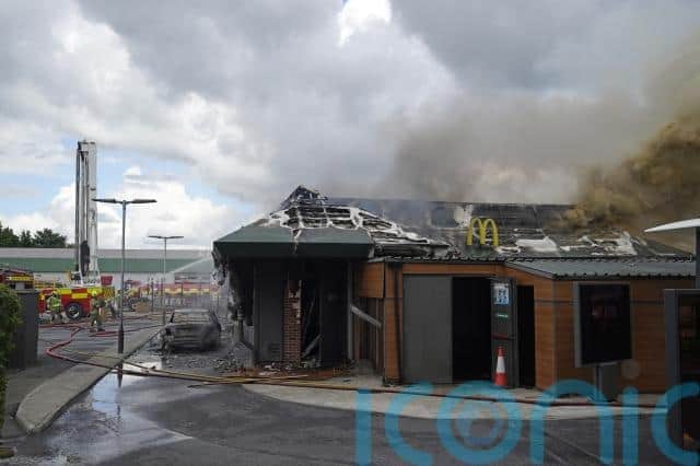 Gardai and firefighters were alerted to the incident on Moorefield Road in Newbridge at around 11.30am.