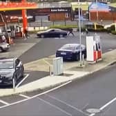 A screengrab from the CCTV footage showing the car involved