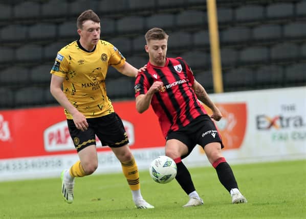 Dylan Hand pictured in action for Longford Town against St Patrick’s Athletic in the Sports Direct FAI Cup first round clash at Bishopsgate on Sunday evening Photo: Syl Healy