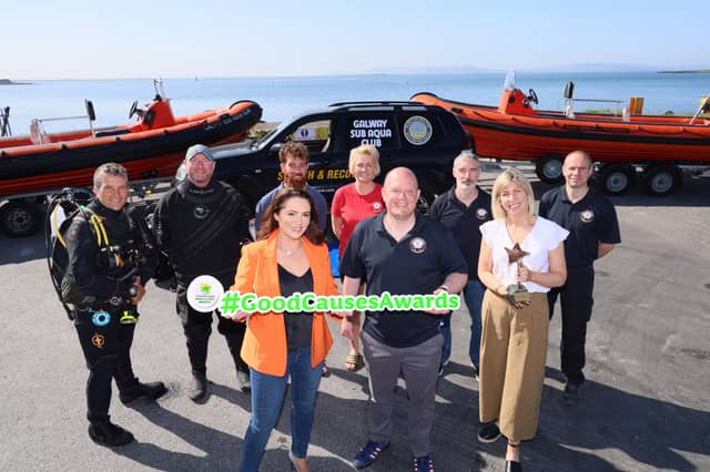 Gráinne Seoige is pictured alongside Galway Sub Aqua Club as they’re announced as one of the 133 County Finalists in this year's National Lottery Good Causes Awards
