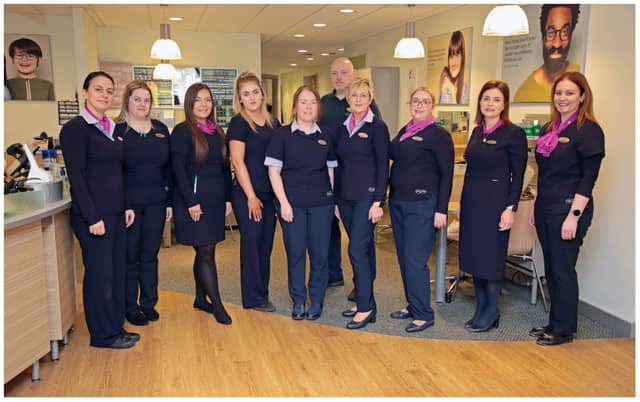 Longford Specsavers staff: Clare Nugent, Nicole Mulligan Anna Kennedy, Katie Reilly, Loretta Leavy, Mark Earle, Monica Tully, Emma Clarke, Fiona Ferguson, Aisling Nertney. Pic: Shelley Corcoran