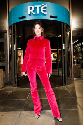 Longford model and TV presenter, Maura Higgins, arriving at RTE last night Picture: Andres Poveda