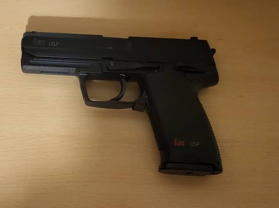 Gardaí in Longford seized this imitation firearm following reports of a male walking in Granard town Picture: Twitter @gardainfo