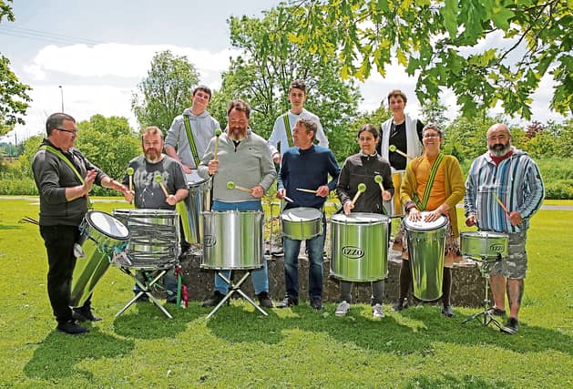 Bula Bula Samba Band rehearsing with tutor Tom Duffy (bottom left) Picture: Shelley Corcoran