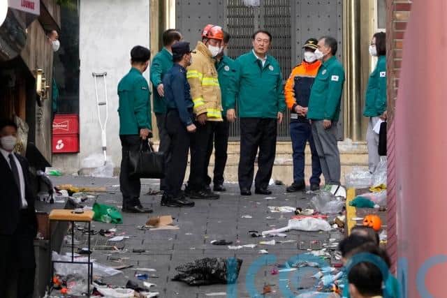 “This is really devastating. The tragedy and disaster that need not have happened took place in the heart of Seoul amid Halloween (celebrations),” he said. “I feel heavy hearted and cannot contain my sadness as a president responsible for the people’s lives and safety.”
