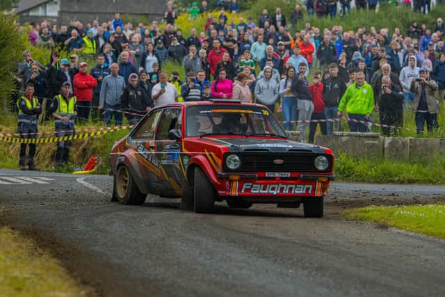 Longford rally drivers on winners podium