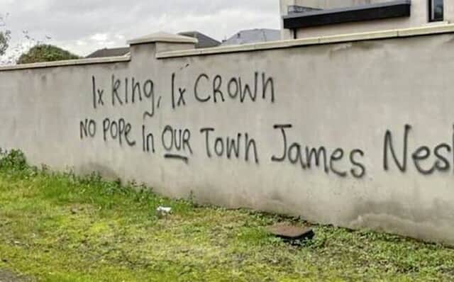 "Hate-filled threats and destruction of property must be condemned by every right-thinking person. This is rightfully being investigated as a hate crime and I hope the PSNI catch the perpetrators."