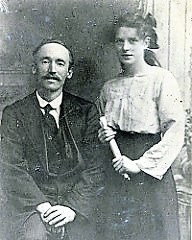 Tom Reddington pictured with Margaret McGuinness, the only Longford woman to be interned during the War of Independence Picture: McGuinness Collection
