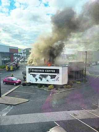 The scene from Monday's fire at Equires Coffee in Longford town