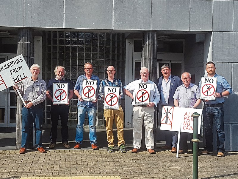 'No to Derryadd Wind Farm' group outside Longford County Council headquarters