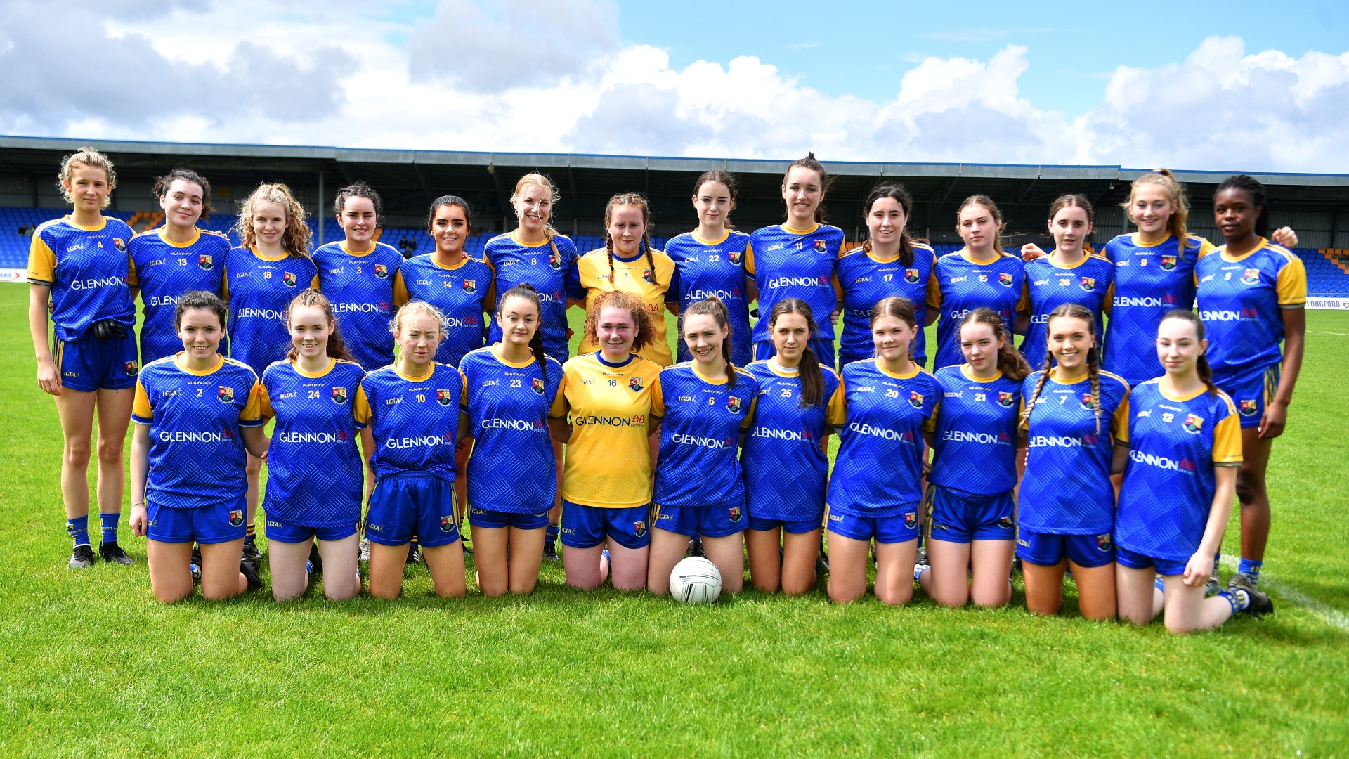 The Longford minor ladies football  squad pictured before the Leinster 'B' Championship semi-final against Laois at Glennon Brothers Pearse Park Pic: Frank McGrath