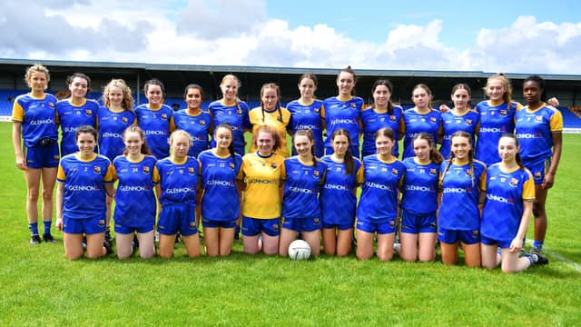 The Longford minor ladies football squad pictured before the Leinster 'B' Championship semi-final against Laois at Glennon Brothers Pearse Park Pic: Frank McGrath
