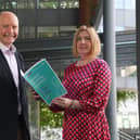 Tomás Ó Síocháin, chief executive of the Western Development Commission and Professor Alma McCarthy, Head of the J.E. Cairnes School of Business and Economics, NUI Galway. Photo:  Aengus McMahon.