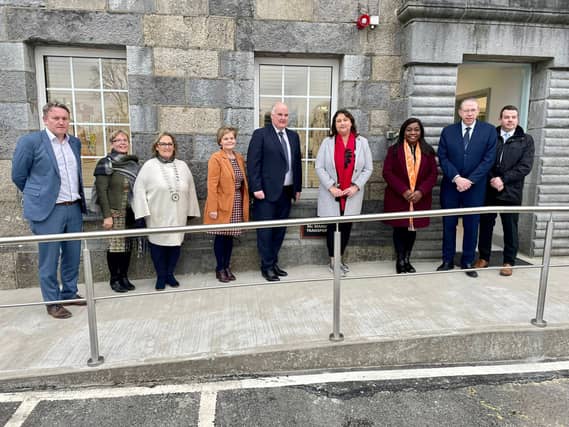 Minister for Disabilities, Anne Rabbitte TD (4th from right) visited a number of St Christopher’s facilities in Longford town on Monday Picture: Twitter St Christopher's Longford @StChrisLongford